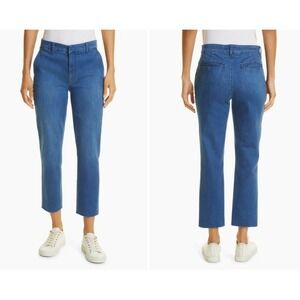 Frank & Eileen Women The Italian Chino 1975 Blue Wash Denim Raw Hem size 0‎